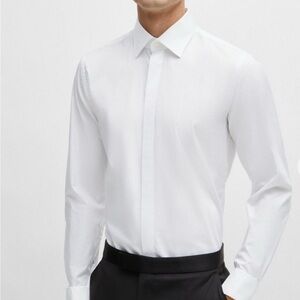 Boss White Dress Shirt Classic Formal Style
